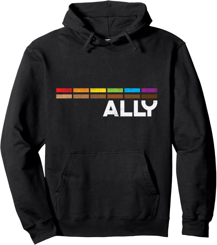 Rainbow Black Pride Ally Equality LGBT African American Gift Pullover Hoodie