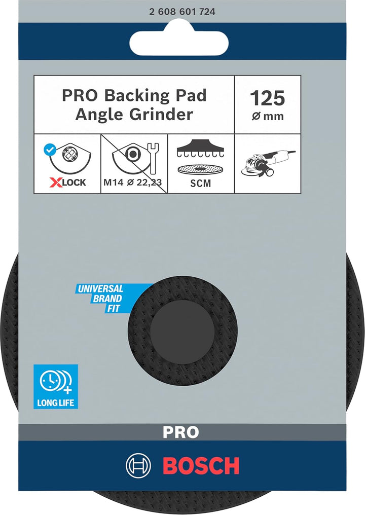 Bosch Accessories 1x SCM Stützteller (mit Mittelstift, X-LOCK, Ø125 mm), 125 mm