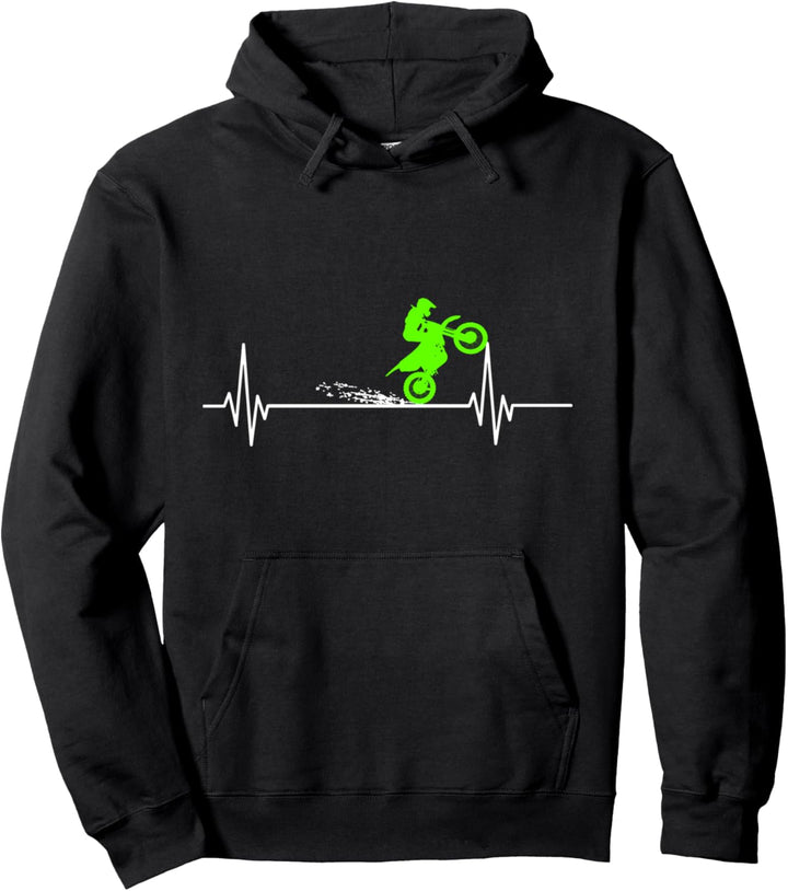 Motocross Herzschlag T-Shirt - Enduro Bike Motorrad Geschenk Pullover Hoodie