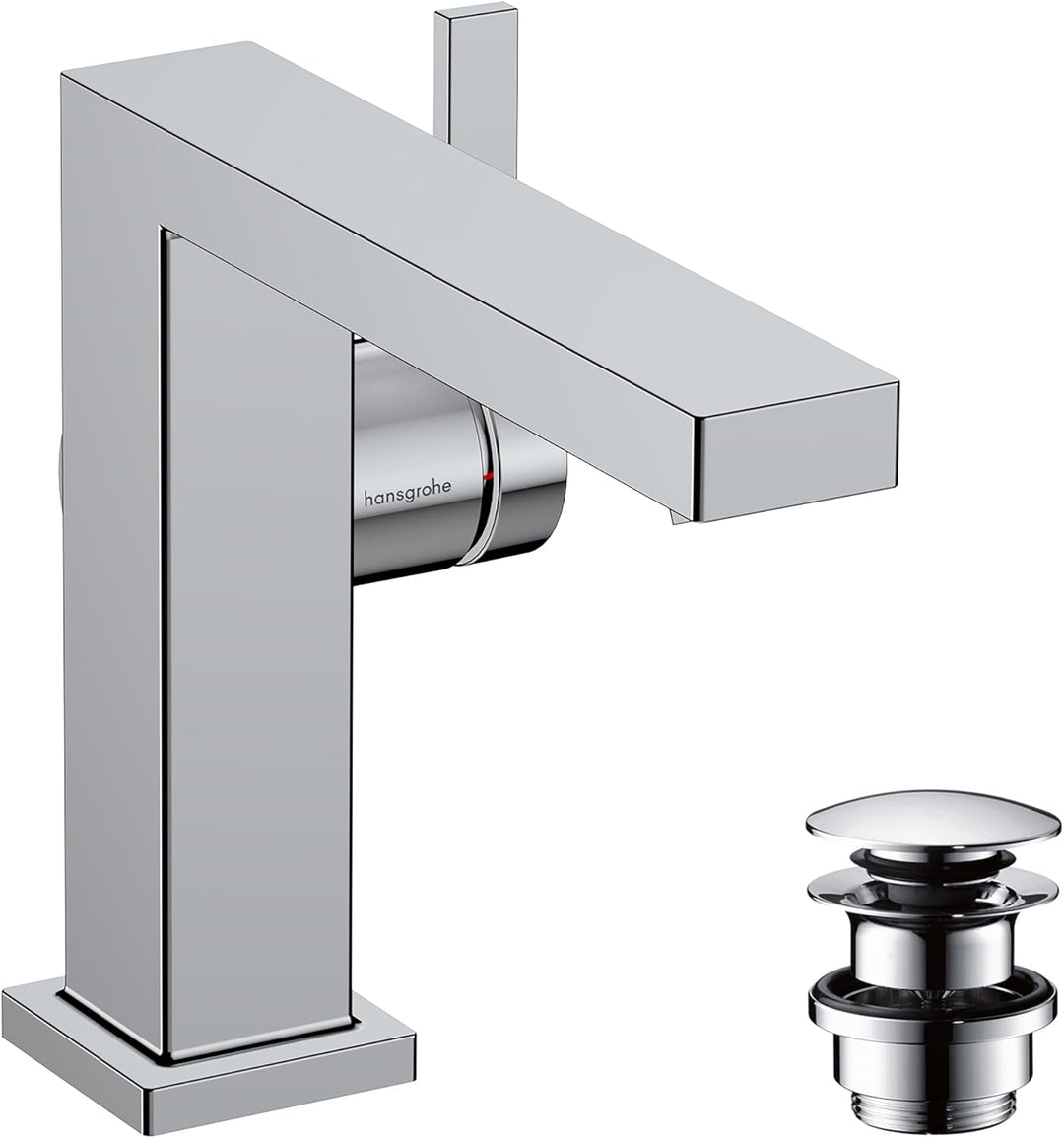 hansgrohe Tecturis E - Waschtischarmatur mit Push-Open Ablauf, energiesparend (CoolStart), Wasserhah
