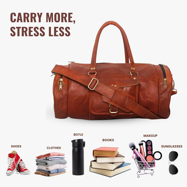 Harvey Echtes Leder Holdall Duffel Gym Weekender Gepäck Reise Schulter Vintage Tasche Unisex Braun 2