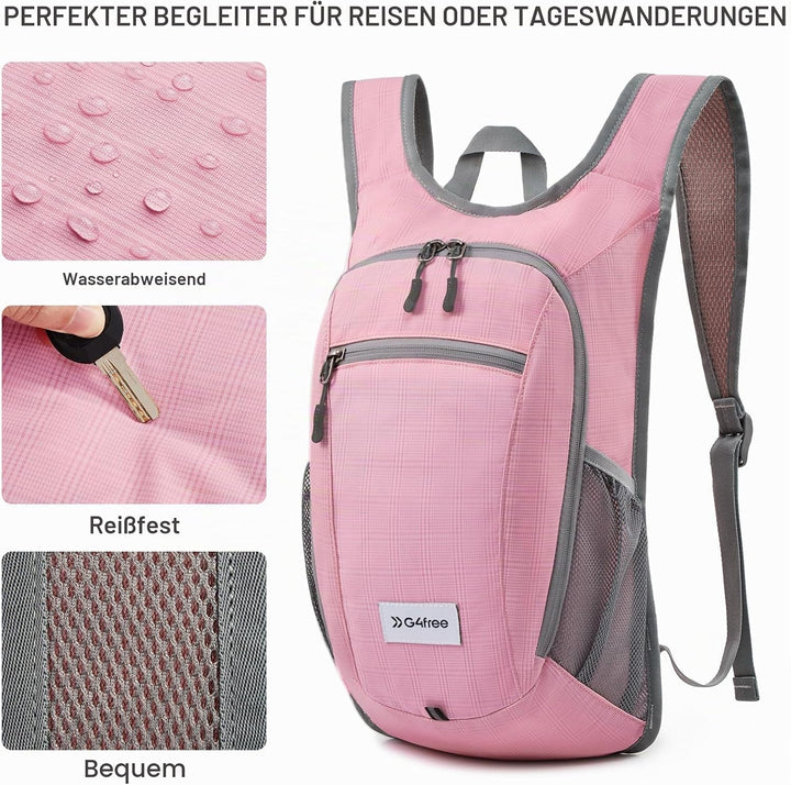 G4Free 10/15/20L Faltbarer Rucksack Klein, Wanderrucksack Leicht, Tagesrucksack Damen Herren für Wan