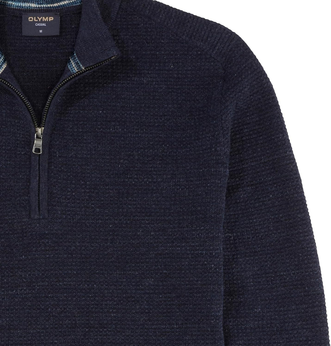 OLYMP Herren Strickpullover Casual Strick,Uni,Regular fit M Marine 18, M Marine 18