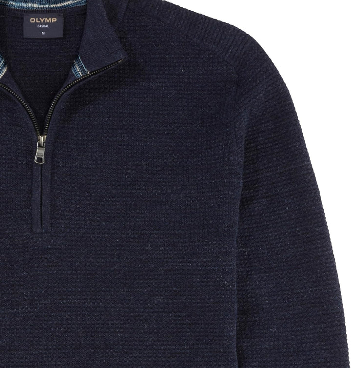 OLYMP Herren Strickpullover Casual Strick,Uni,Regular fit M Marine 18, M Marine 18