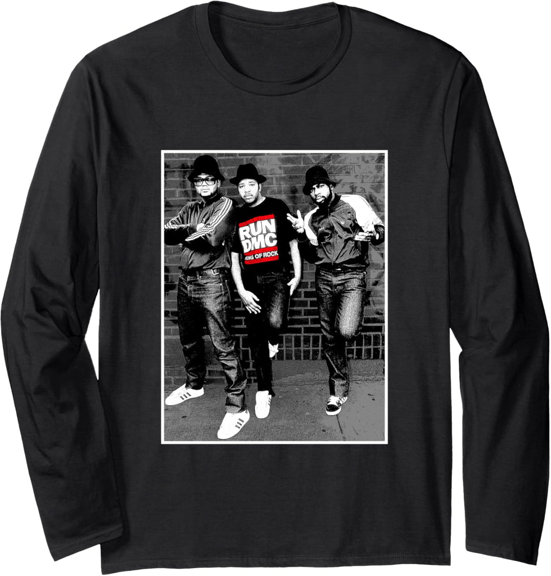 RUN DMC Black and White Brick Langarmshirt