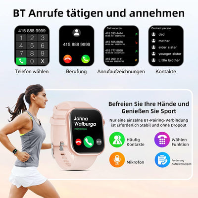 2023 Smartwatch für Herren und Damen, 1,85 Zoll (1,85 Zoll), Smartwatch mit Bluetooth-Anruf und Frei