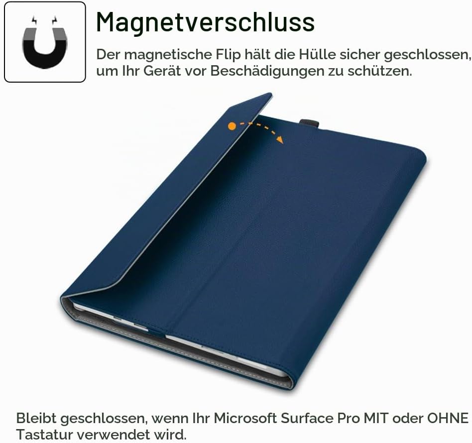 FINTIE Hülle für Microsoft Surface Pro 7+/ 7/6/ 5/4/ 3 Tablet 12.3 Zoll - Multi-Sichtwinkel Hochwert