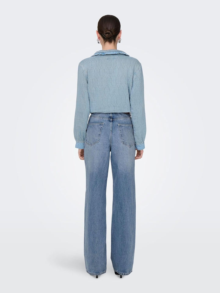 ONLY Female Jeans mit weitem Bein ONLHOPE Hohe Taille Weiter Beinschnitt Jeans 25W / 30L Light Blue