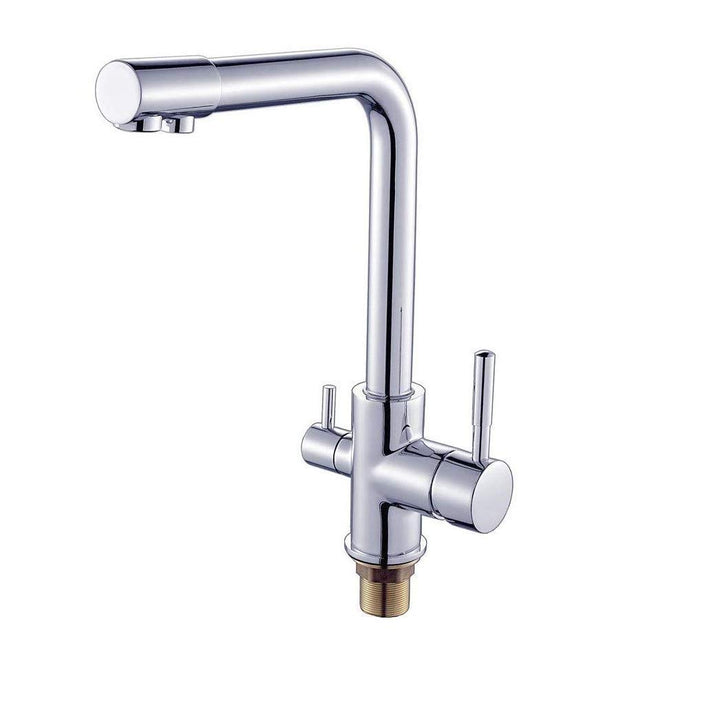 Depuragua - 3-Wege-Osmose-Wasserhahn | Chrom-Ausführung | Montagefertig mit Edelstahlschläuchen und