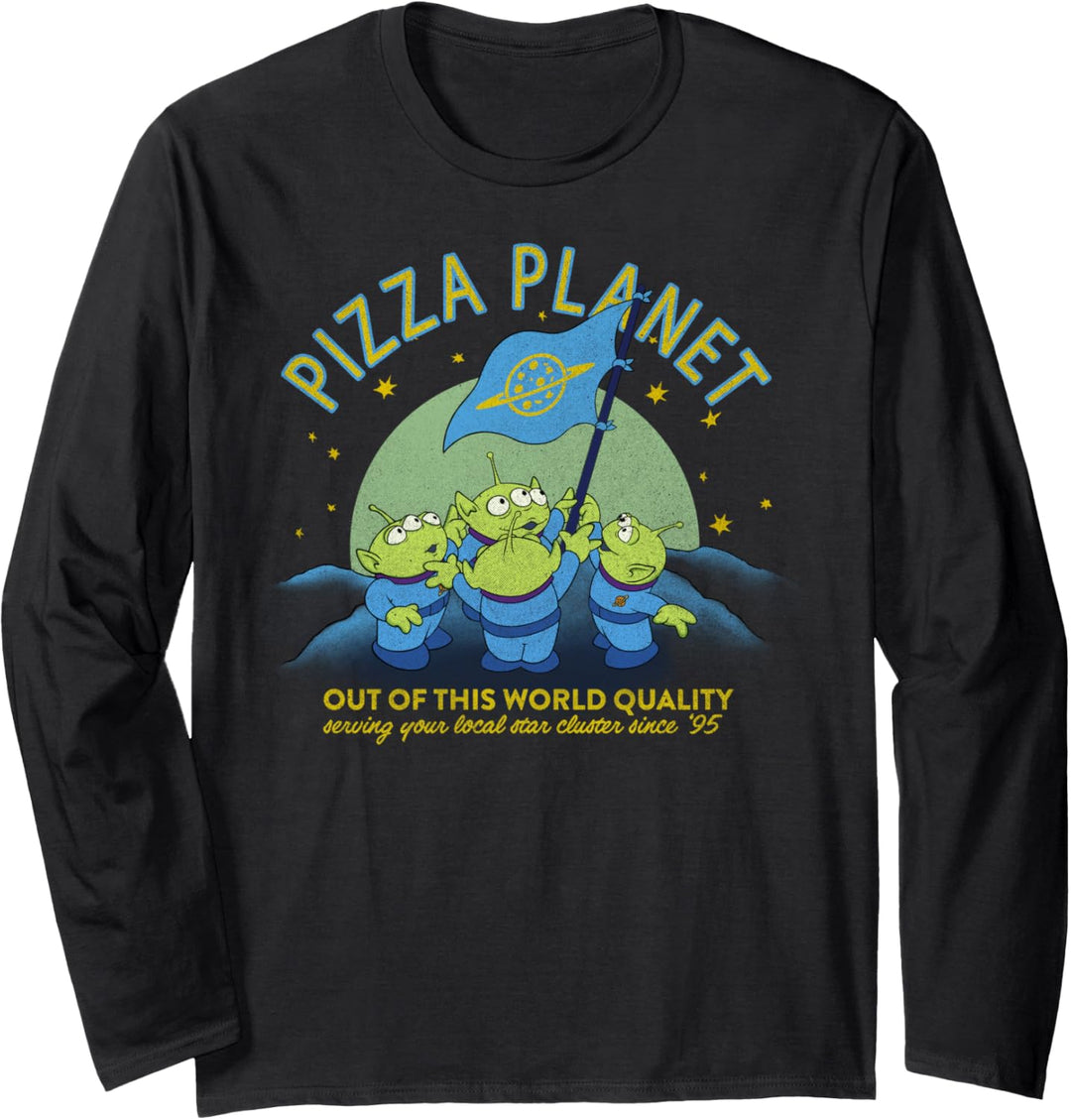 Disney Pixar Toy Story Aliens Pizza Planet Flag Langarmshirt