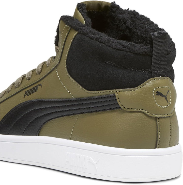 PUMA Unisex Smash 3.0 Mid WTR Sneaker, Olive Drab Puma Black Puma White