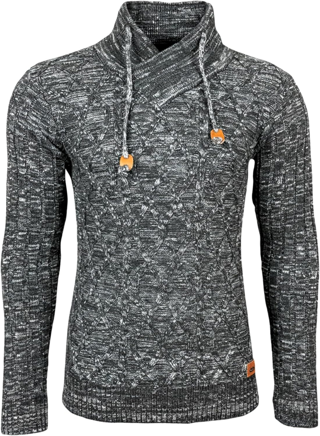 Herren Grobstrick Pullover Strickpullover Stehkragen Winter-Freizeit-Jacke Muster Design Meliert Swe