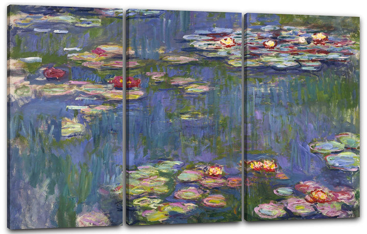 Printed Paintings Leinwand 3-teilig(120x80cm): Claude Monet - Seerosen 120x80 cm (3-teilig ), 120x80