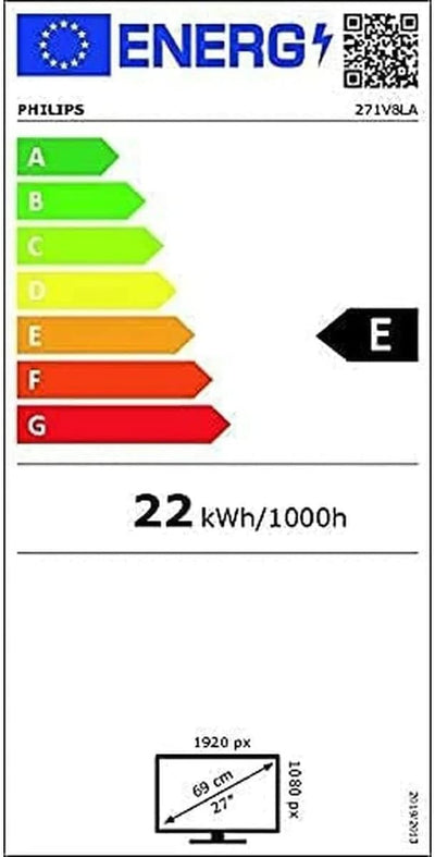 Philips 271V8LA - 27 Zoll FHD Monitor, AdaptiveSync (1920x1080, 75 Hz, VGA, HDMI) schwarz Lautsprech