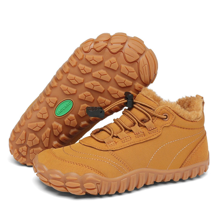 SAGUARO Kinder Winter Barfussschuhe Winterschuhe Warme Gefüttert Wanderschuhe Leicht rutschfest Wint