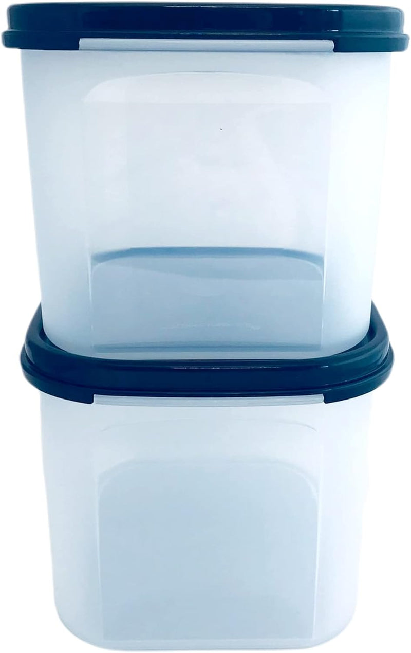Tupperware Eidgenosse SET 2x 1,9L schwarz Quadratisch Kompaktus Kompaktbehälter Vorrat Modular Behäl