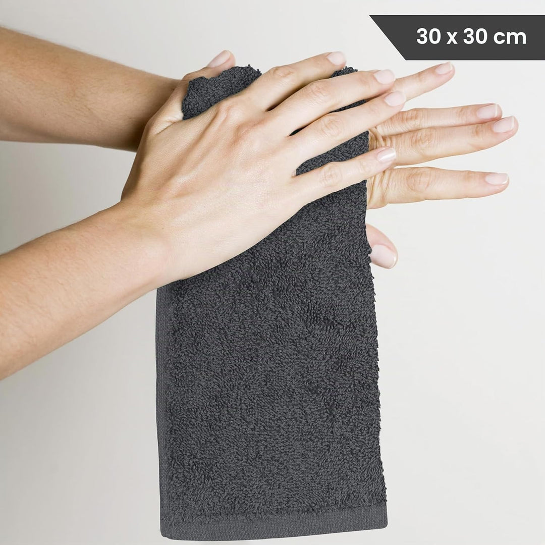 Utopia Towels - 24 Stück Seiftücher, 30x30 cm mit Aufhängeschlaufen, saugfähige Waschlappen zum Abwi