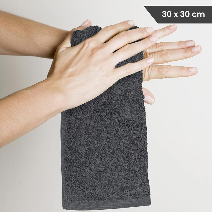 Utopia Towels - 24 Stück Seiftücher, 30x30 cm mit Aufhängeschlaufen, saugfähige Waschlappen zum Abwi
