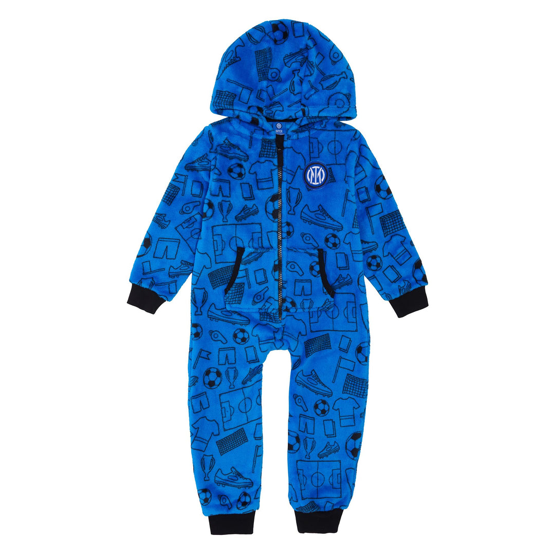 FC Internazionale Milano S.p.A. Unisex-Kinder 0-28 Jumpsuit Inter Baby-Strampler, Schwarzblau, 18 ME