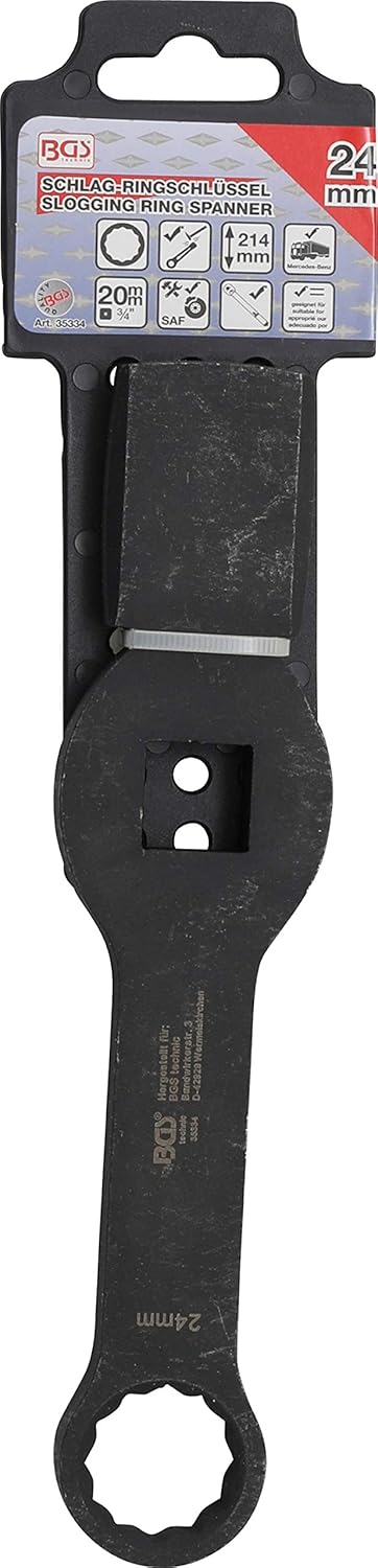BGS 35334 | Schlag-Ringschlüssel | Zwölfkant | mit 2 Schlagflächen | SW 24 mm Schlüsselweite: 24 mm,