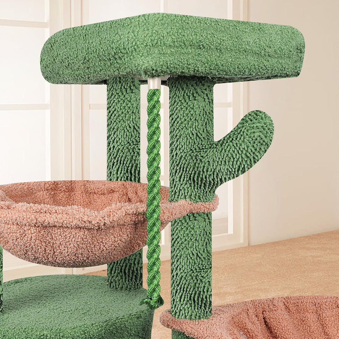 TWDEPART Kratzbaum für Katzen mit Aktivitätscenter, 95cm Kletterbaum Katzenspielzeug mit Spielzeugku