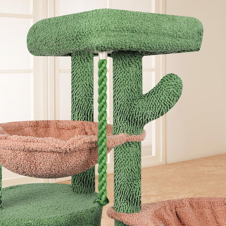 TWDEPART Kratzbaum für Katzen mit Aktivitätscenter, 95cm Kletterbaum Katzenspielzeug mit Spielzeugku