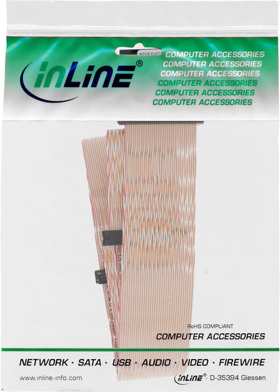 InLine 29953A SCSI U320 Flachbandkabel, 68pol, 3 Abgriffe, für 2 Geräte, mit Terminator