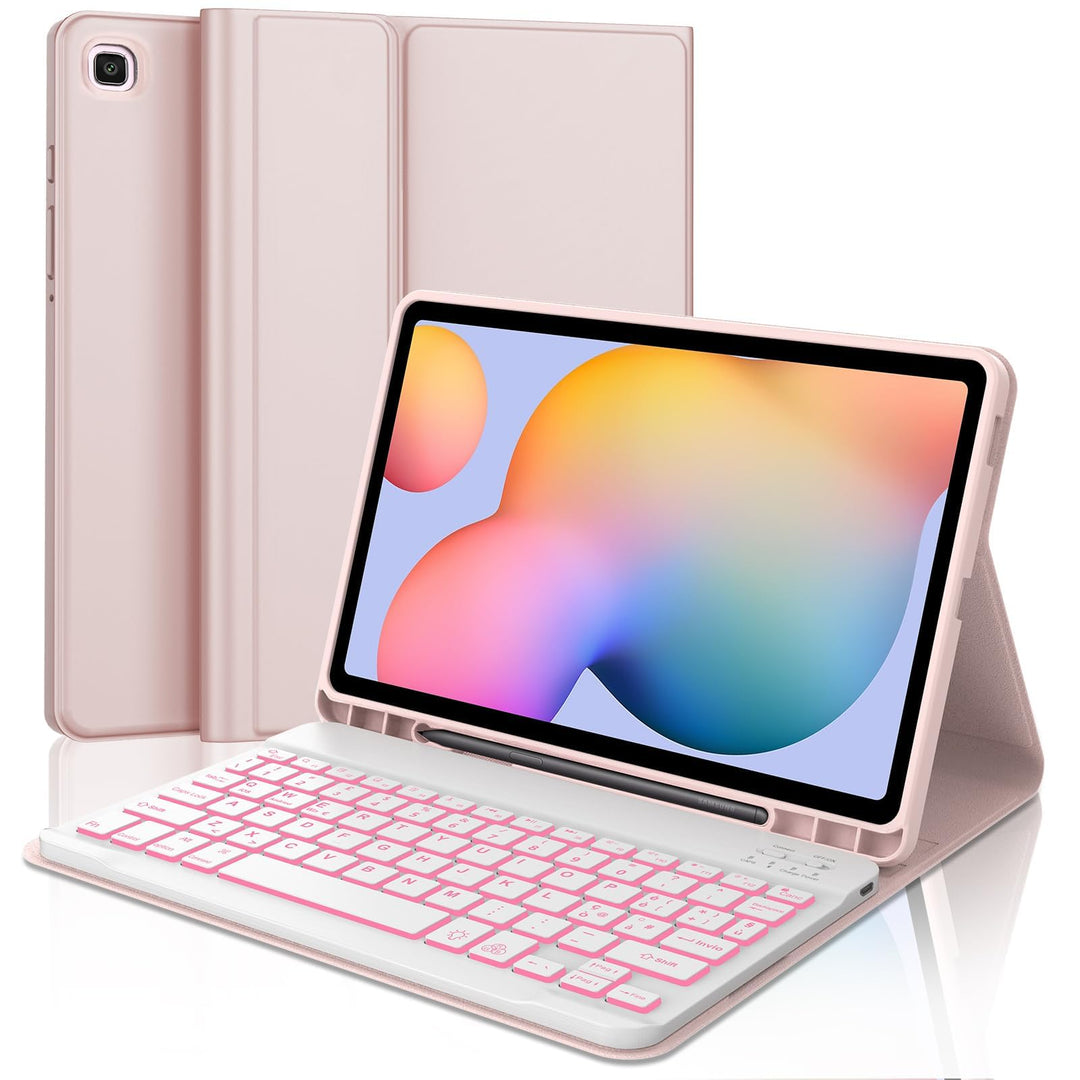 IVEOPPE Tastatur für Samsung Galaxy Tab S6 Lite, Hülle mit Tastatur Galaxy Tab S6, Beleuchtung Magne