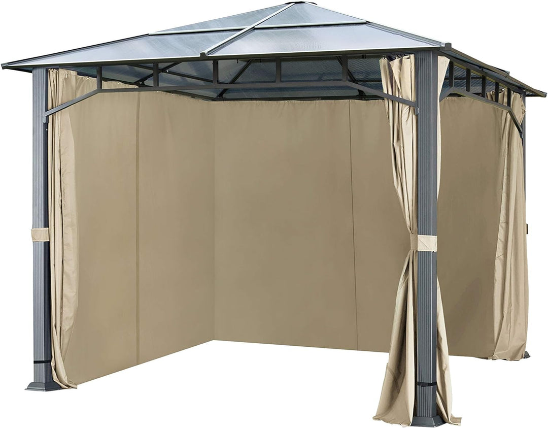 TOOLPORT 4 Seitenteile für Gartenpavillon Sunset Deluxe 3x3 m - Polyester ca. 180 g/m² - mit Reissve