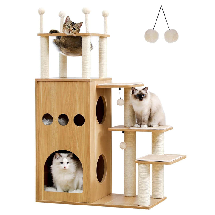 PAWZ Road Kratzbaum, hölzern Katzenbaum, luxuriös Kratzbaum gross, EIN schönes Schloss für Katzen 13