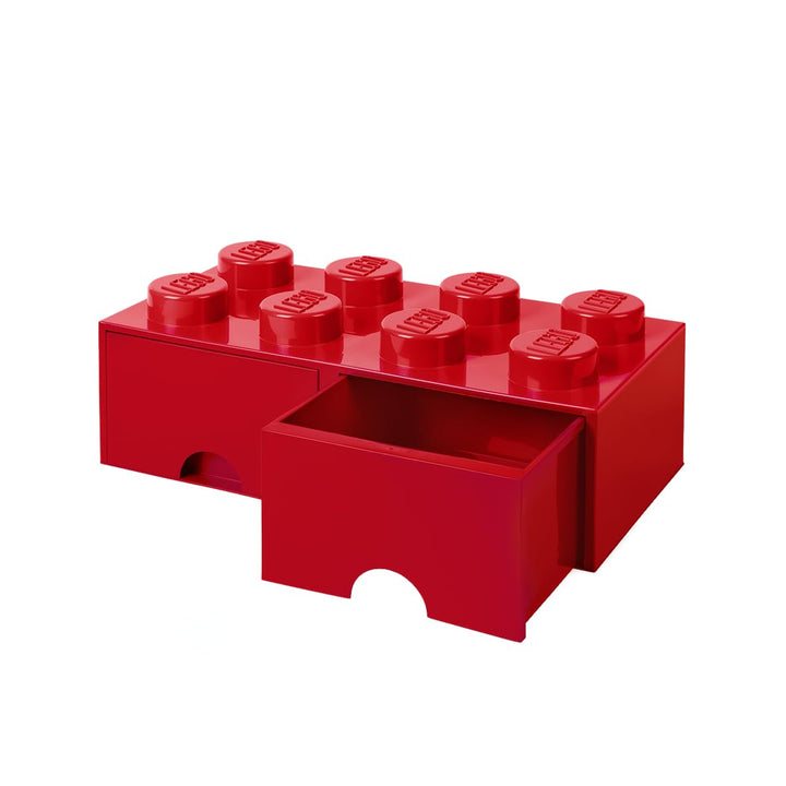 Lego Opslag Baksteen 8 met laden, Plastik, Rot, 50,2 x 25,2 x cm, 1 Einheiten, Rot