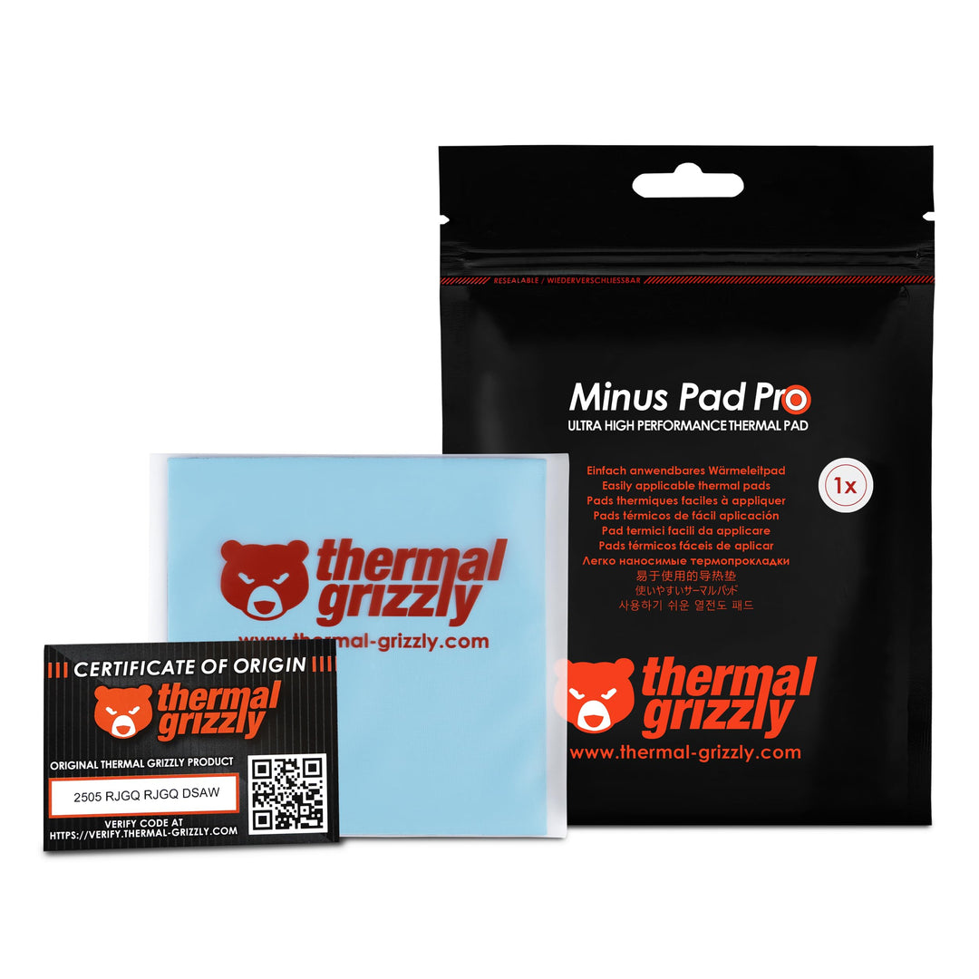 Thermal Grizzly Minus Pad Pro – Wärmeleitpad, 100 x 100 x 0,5 mm, elektrisch nicht leitend, hohe Wär