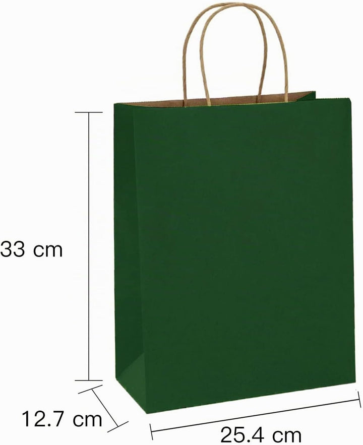 Loveinside 33 X 25,4 X 12,7 cm Papiertüten Kraft Geen Geschenktüten Bulk Mit Griffen Für Geburtstag