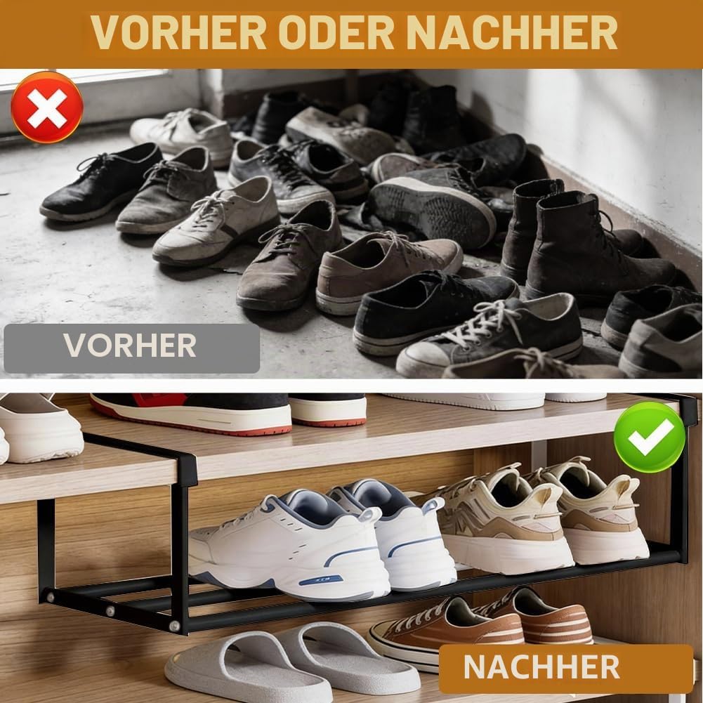 Hängendes Schuhregal Ausziehbar 40-70CM,Verstellbares Unterregal Hängekorb,Hängendes Schuhregal Orga