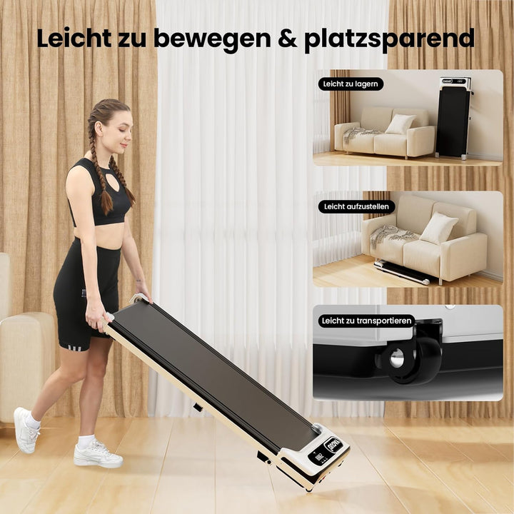 Laufband mit Steigung, Walking Pad, Laufband für Zuhause mit Neigung, 1-6km/h Walking Pad für Zuhaus