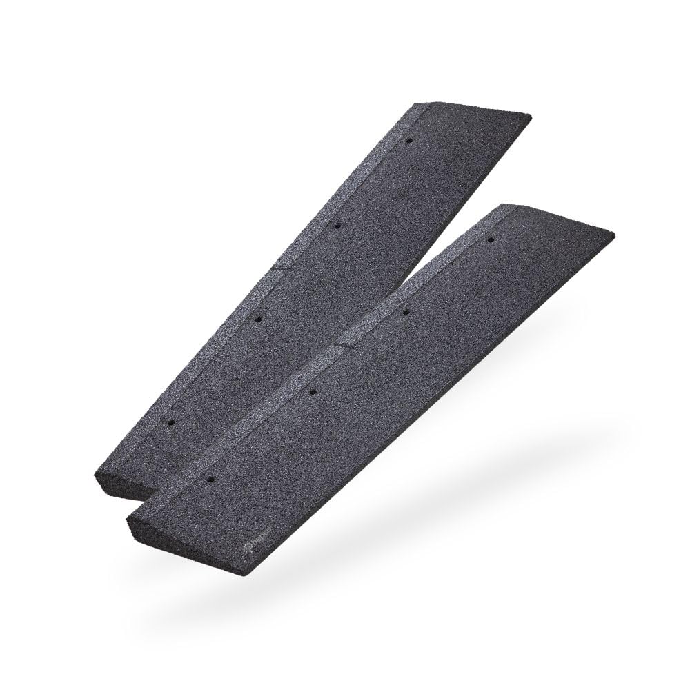 Bordsteinkanten-Rampe 2er Set (2 Stück), LxBxH: 100 x 25 x 4 cm aus Gummi (schwarz) Auffahrrampe,Tür