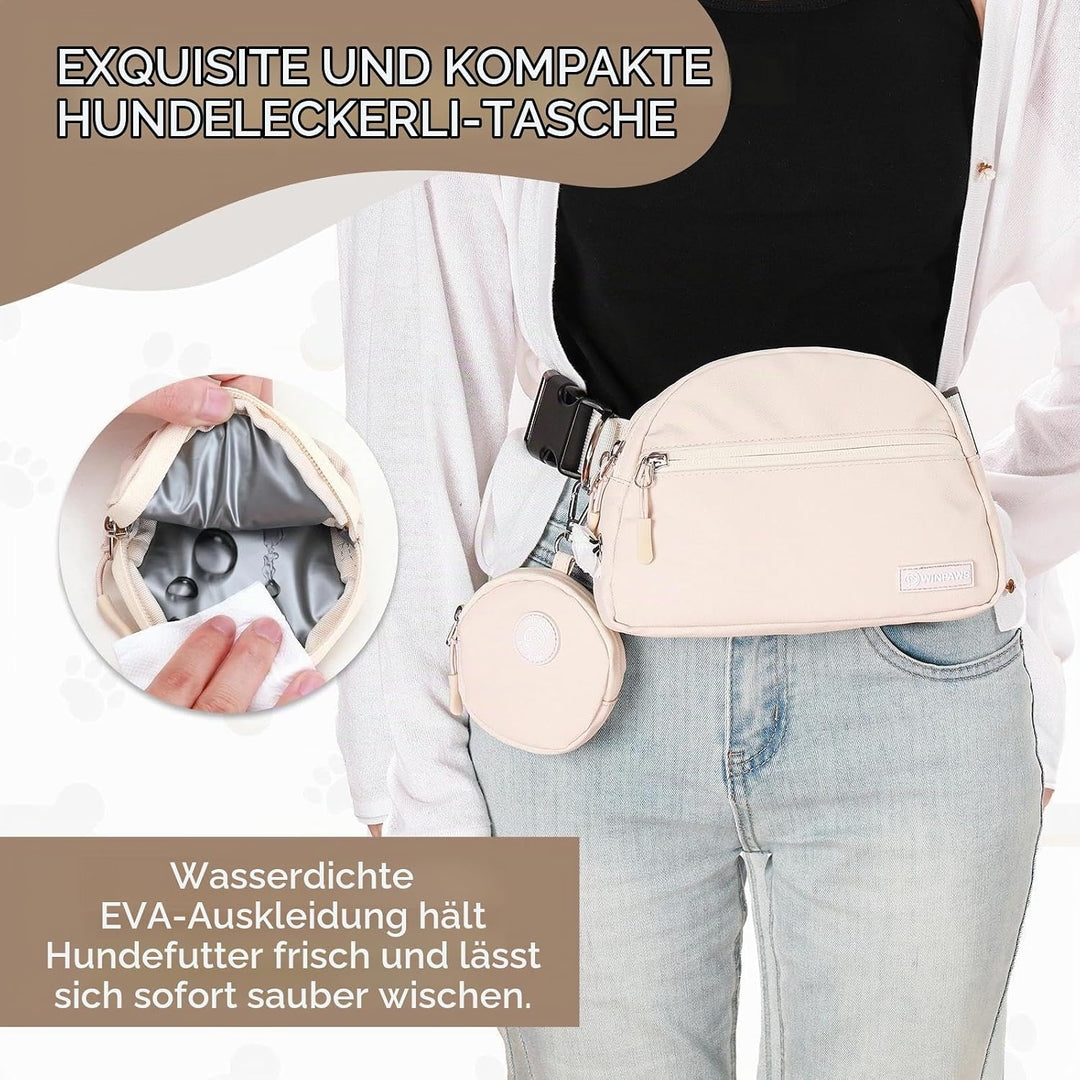Leckerlitasche für Hunde, Wasserfester Leckerlibeutel und Training-Clicker, Gassi Tasche für Welpen