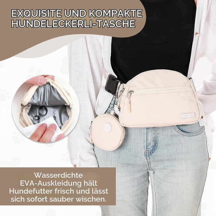 Leckerlitasche für Hunde, Wasserfester Leckerlibeutel und Training-Clicker, Gassi Tasche für Welpen