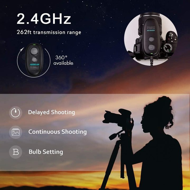 AODELAN Kabellose Fernauslöser - Kamera Fernauslösung für Canon EOS R RP SL2 T7 6D Mark II für Olymp