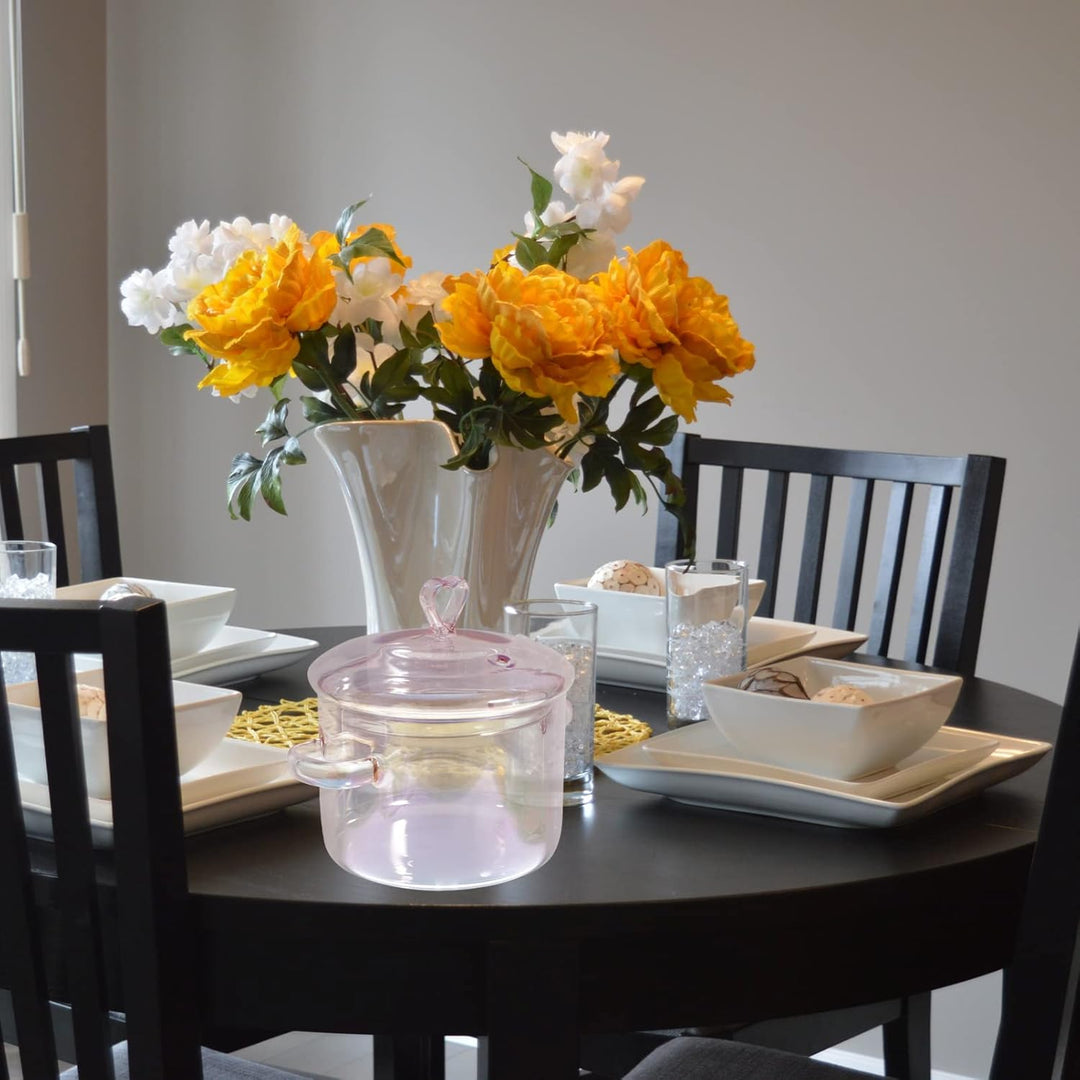 UPKOCH Pfannensets Glastopf Mit Deckel: Glas Mit Löffel 1. 5L Antihaftbeschichteter Suppentopf Sauce