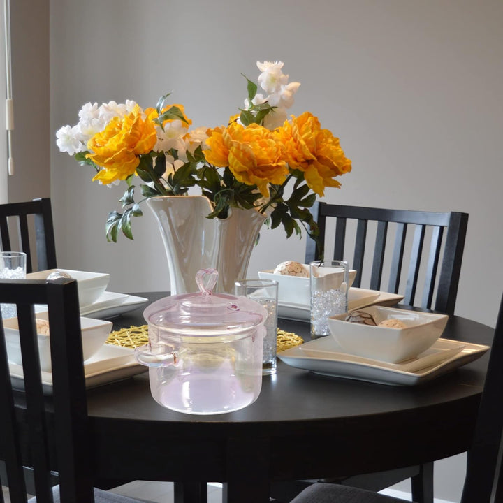 UPKOCH Pfannensets Glastopf Mit Deckel: Glas Mit Löffel 1. 5L Antihaftbeschichteter Suppentopf Sauce