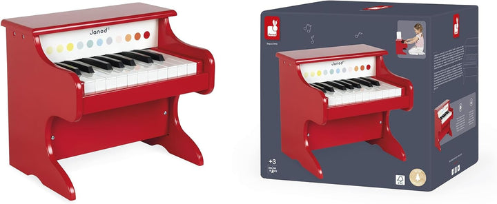 Janod - My First Confetti Elektronisches Holz-Klavier, Kinder-Musikinstrument, Spielzeugnachbildung
