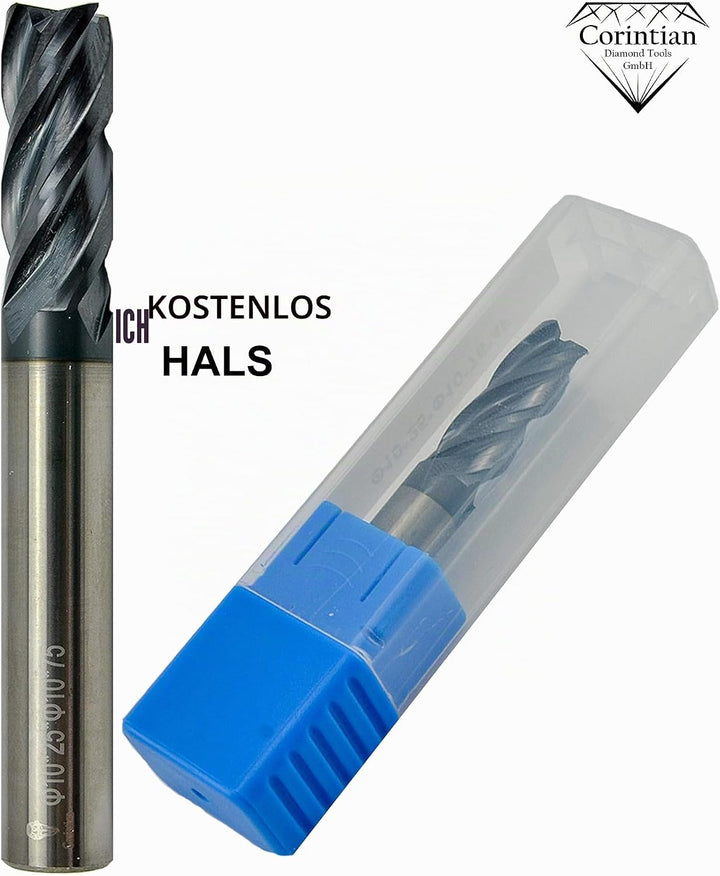 Corintian VHM Schaftfräser 4 Zähne - AlTiN Beschichtung, Ø 1-20mm, High Performance Cutting HPC geei