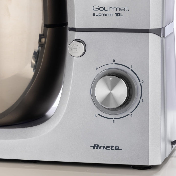 Ariete 1576 Gourmet Supreme 10 l, Küchenmaschine 10 l, 2000 W, 6 Geschwindigkeiten + Pulse, Zubehör