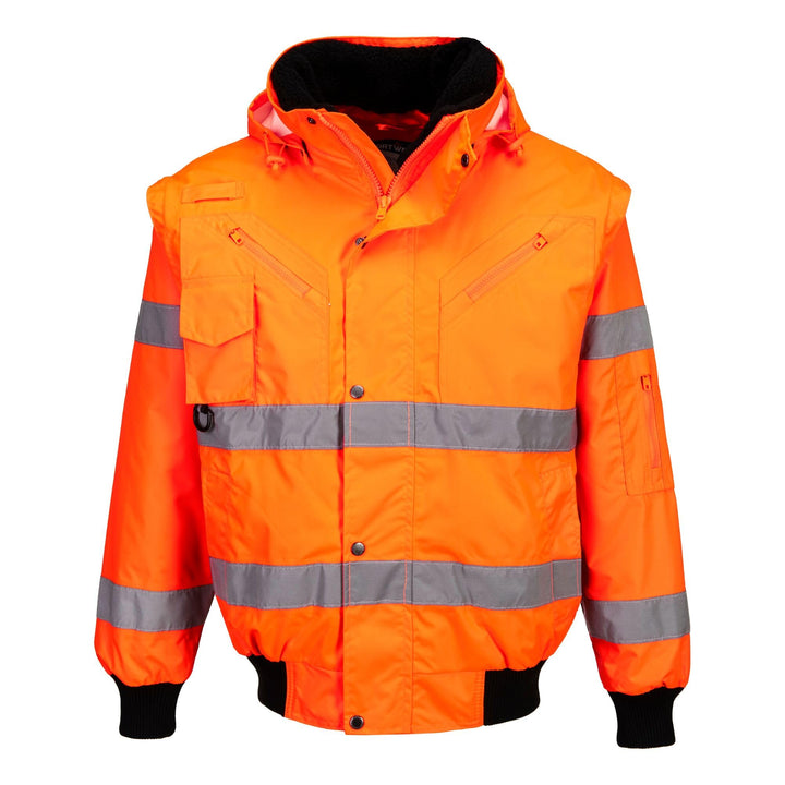 Portwest 3-in-1 Warnschutz-Pilotjacke, Grösse: L, Farbe: Orange, C467ORRL L Orange, L Orange