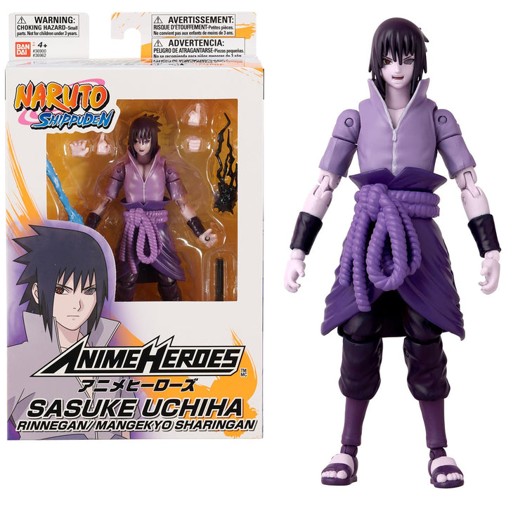 Bandai – Anime Heroes – Naruto Shippuden – Anime Heroes-Figur Sasuke 17 cm – Uchiwa Sasuke Rinnegan