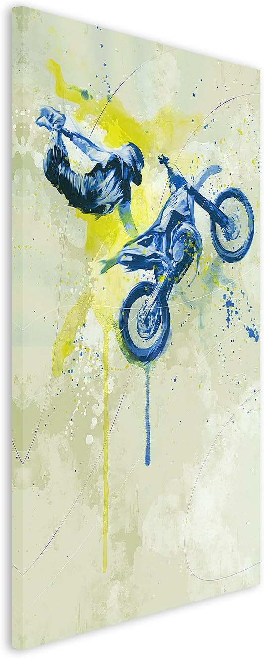 Paul Sinus Art Motorrad Xgames 90x60cm SPORTBILDER Splash Art Wandbild Aquarell Art