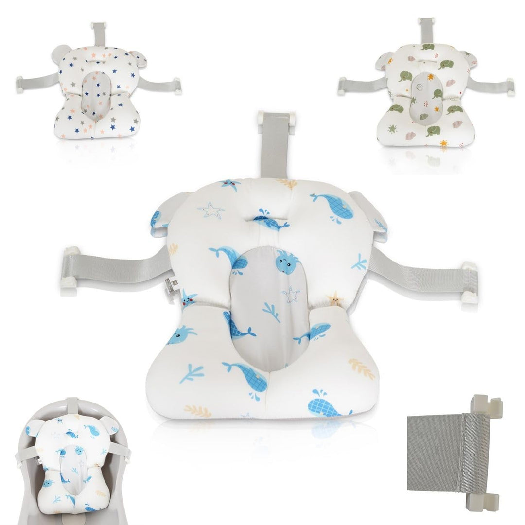 Moni Baby-Badekissen Sea Stars HA-B48, Badeauflage, Kunststoff Clips, ab Geburt blau, blau