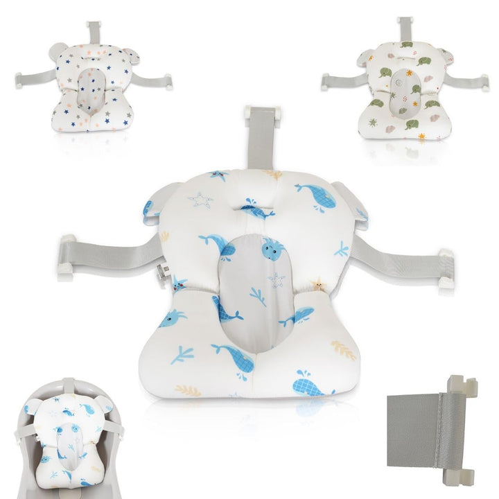 Moni Baby-Badekissen Sea Stars HA-B48, Badeauflage, Kunststoff Clips, ab Geburt blau, blau