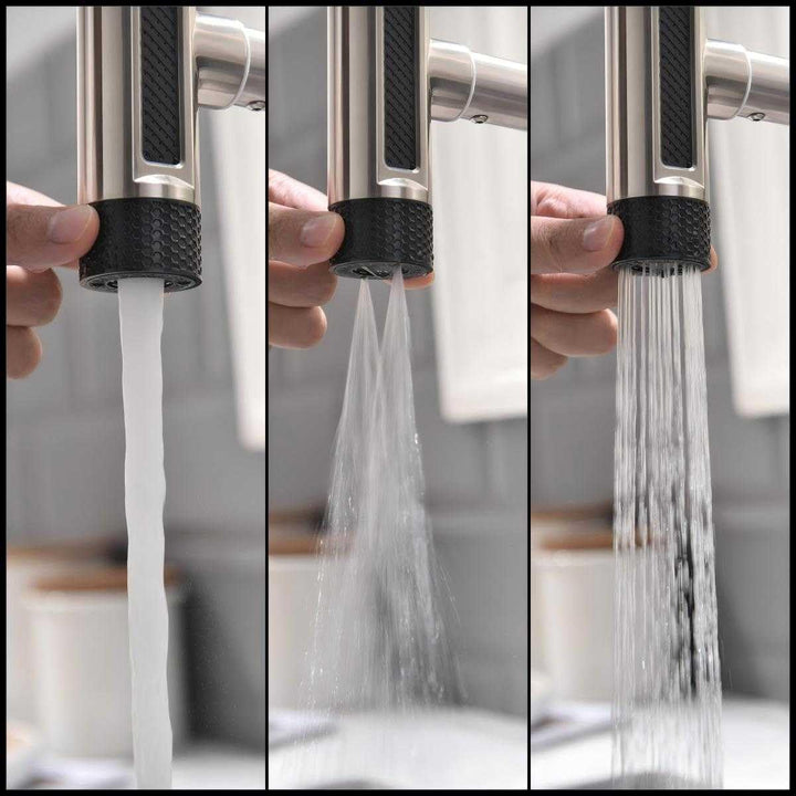 Vorfenster Küchenarmatur Klappbar,4 Wassersprühmodi, Hochdruck Wasserhahn Küche Vorfenster, Vorfenst